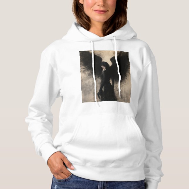 Pull À Capuche Grâce Déchue – La Beauté d'une Aile Brisée  (Devant)