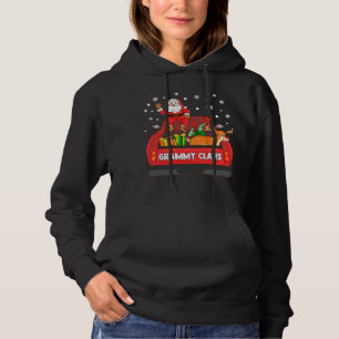 Pull À Capuche Grammy Claus Camion Rouge Père Noël Reindeer Elf C