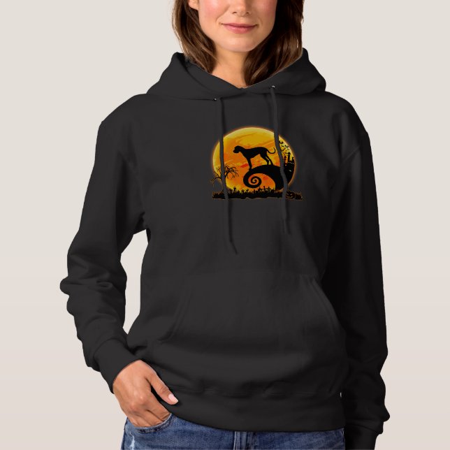 Pull À Capuche Grand Danois Et Lune Costume D'Halloween Effrayant (Devant)