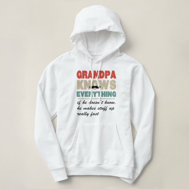 Pull À Capuche Grand-père sait tout ce qu'est la chemise (Design devant)