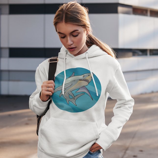 Pull À Capuche Grand requin blanc (Créateur téléchargé)