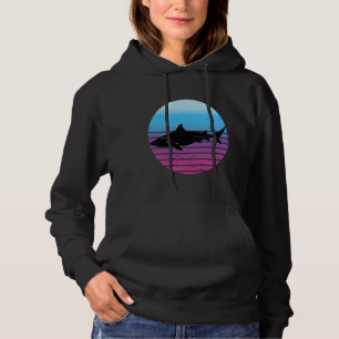 Pull À Capuche Grand requin blanc requin de l'océan silhouette Re