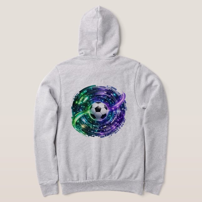 Pull À Capuche Graphisme de ballon de football néo-futuriste (Couchage Retour)