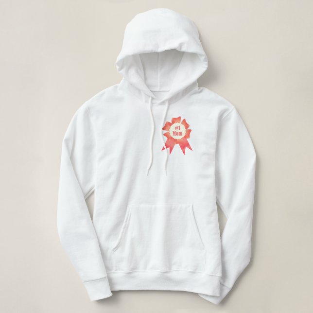 Pull À Capuche Gratitude Numéro Une maman lauréat du prix ruban (Design devant)
