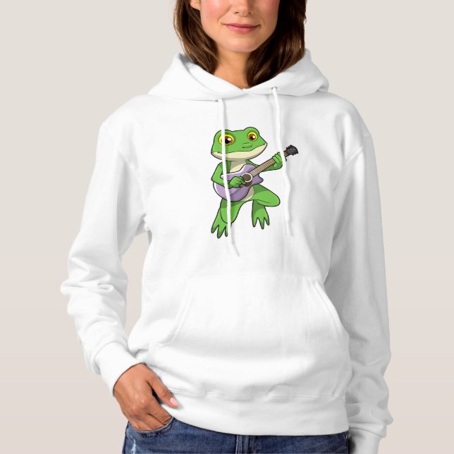Pull À Capuche Grenouille à la musique avec guitare (Devant)