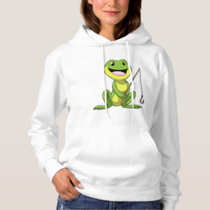 Pull À Capuche Grenouille à la pêche avec canne à pêche