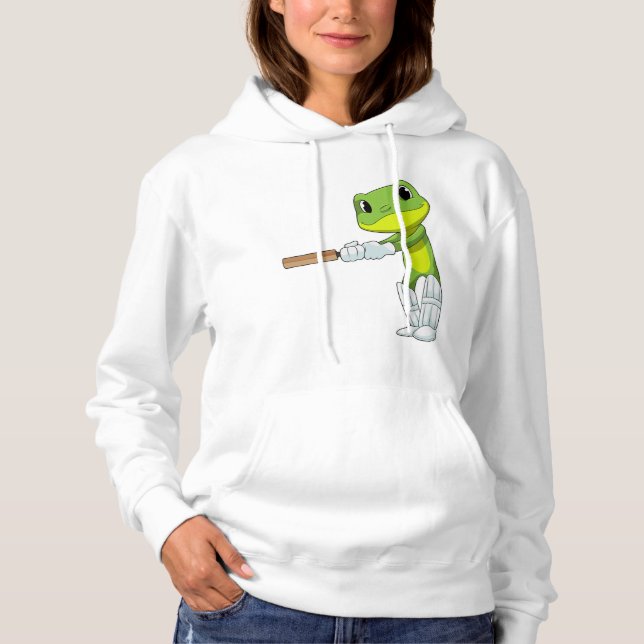 Pull À Capuche Grenouille au cricket avec chauve-souris de cricke (Devant)