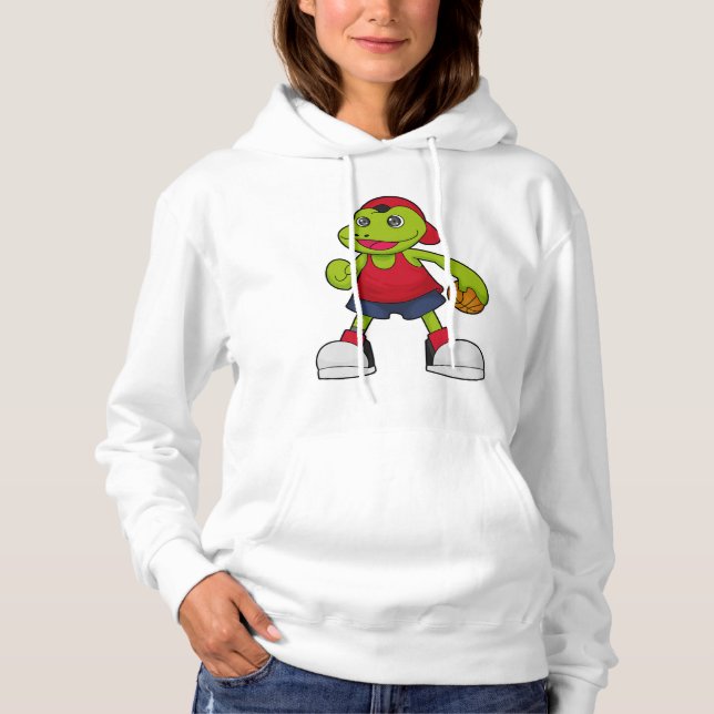 Pull À Capuche Grenouille comme joueur de basket-ball avec basket (Devant)