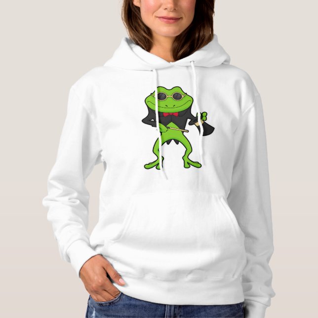Pull À Capuche Grenouille en magicien avec baguette magique & Cas (Devant)