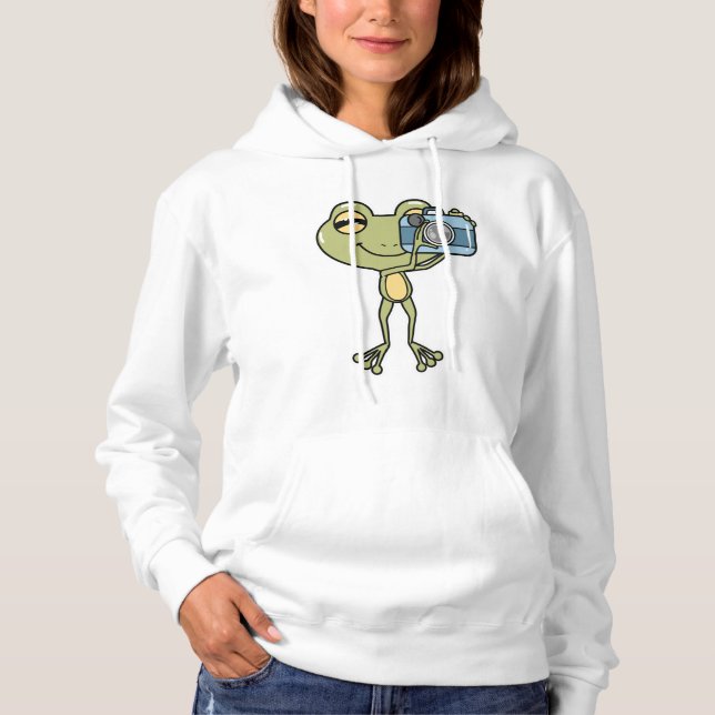 Pull À Capuche Grenouille en photographe avec caméra (Devant)