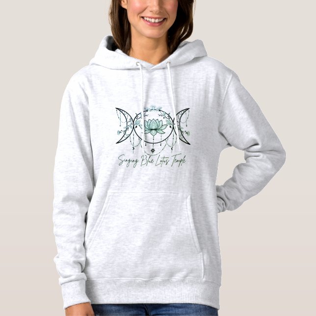 Pull À Capuche Grey Hoodie, Triple Goddess & Lotus Green  (Devant)