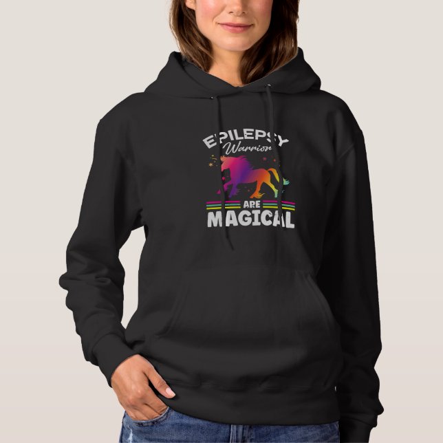 Pull À Capuche Guerrier Épileptique & Ruban Violet pour la Sensib (Devant)