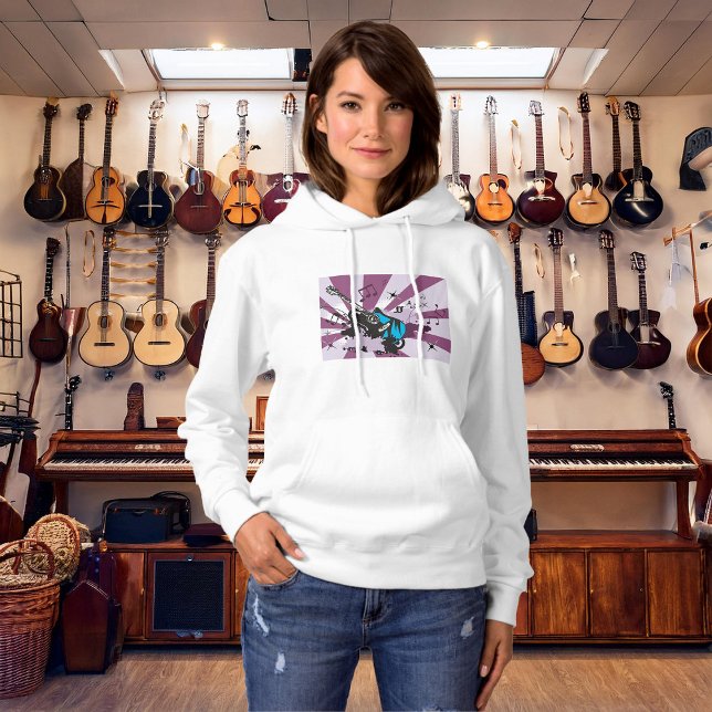 Pull À Capuche Guitare Électrique Pop Art Musique Rock Grunge (Créateur téléchargé)