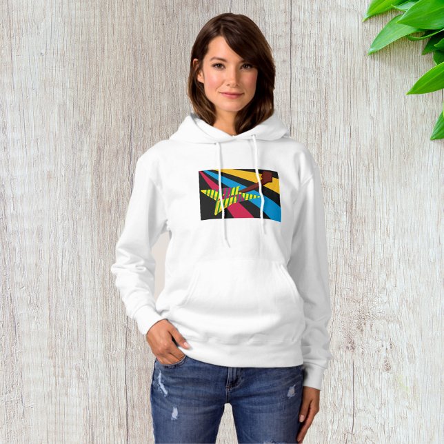 Pull À Capuche Guitare vibrante avec des rayures géométriques (Créateur téléchargé)