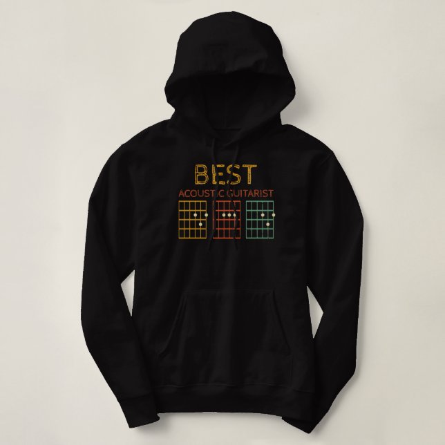 Pull À Capuche Guitariste acoustique Papa_715 (Design devant)