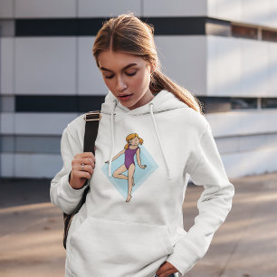 Pull À Capuche Gymnaste Féminine en Justaucorps Violet