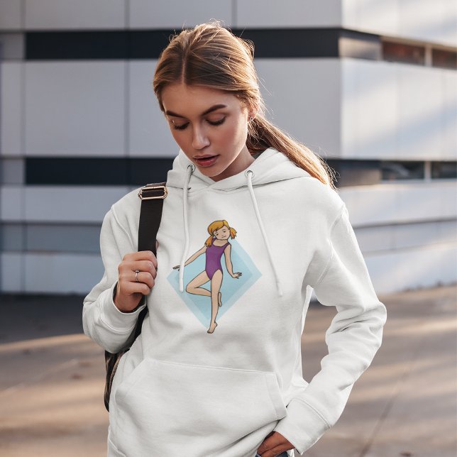 Pull À Capuche Gymnaste Féminine en Justaucorps Violet (Créateur téléchargé)