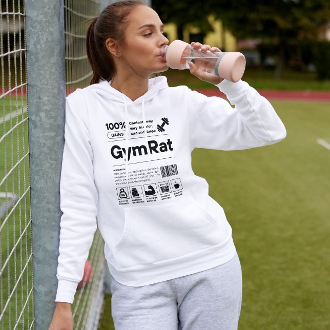 Pull À Capuche GymRat Funny Exercice Fitness Girl Code barre (Créateur téléchargé)