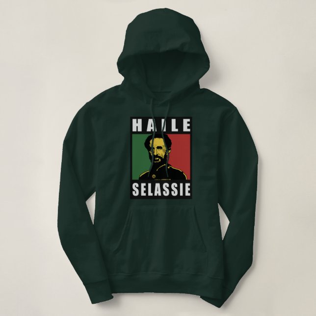 Pull À Capuche Haile Selassie Empereur - Reggae (Design devant)
