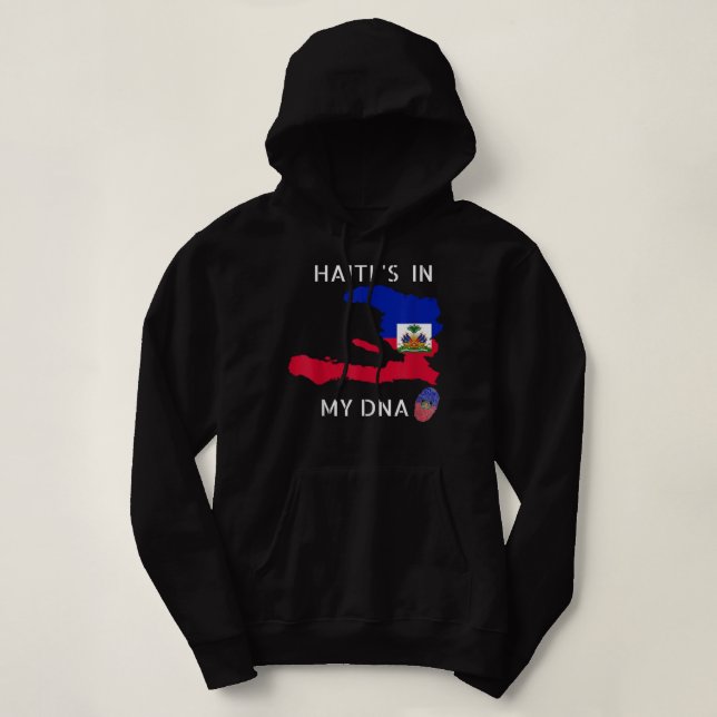 Pull À Capuche Haïti est dans mon ADN drapeau haïtien jour Fierté (Design devant)