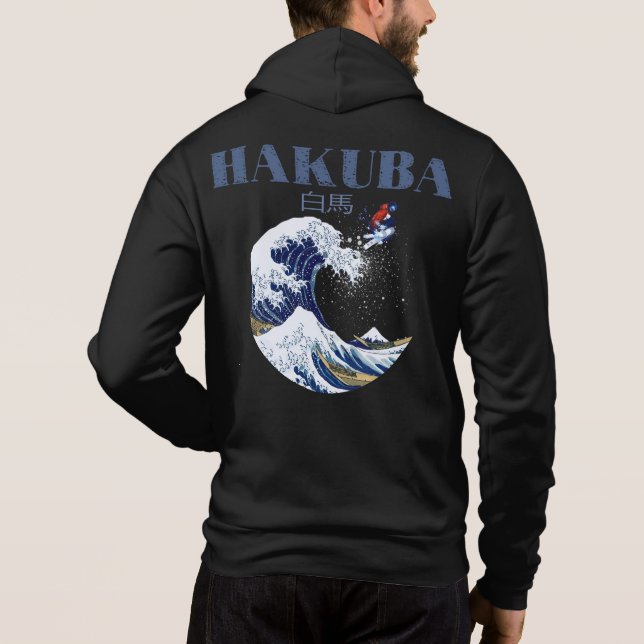 Pull À Capuche HAKUBA Ski, Art Japonais Vintage (Dos)
