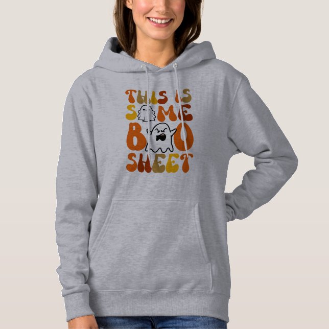 Pull À Capuche Halloween C'est du Papier de Fantôme Rétro Vibes F (Devant)