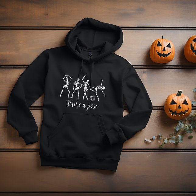 Pull À Capuche Halloween Dancing Skeleton Personnaliser drôle Tex (Créateur téléchargé)