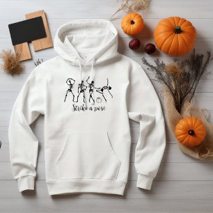 Pull À Capuche Halloween Danser Squelette Grève Un Pose Drôle