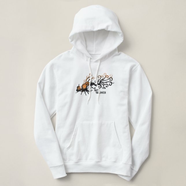 Pull À Capuche Halloween/octobre/automne/arbre citrouille (Design devant)