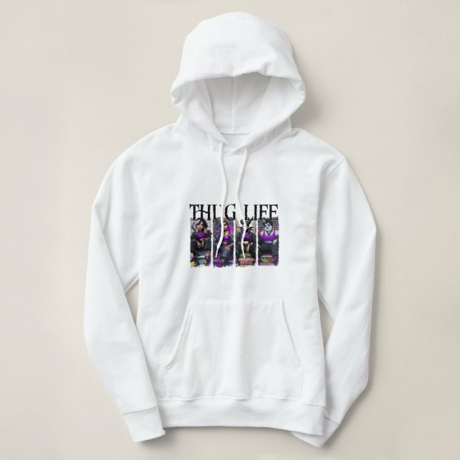 Pull À Capuche Halloween Villages Thug Life Rétro (Design devant)