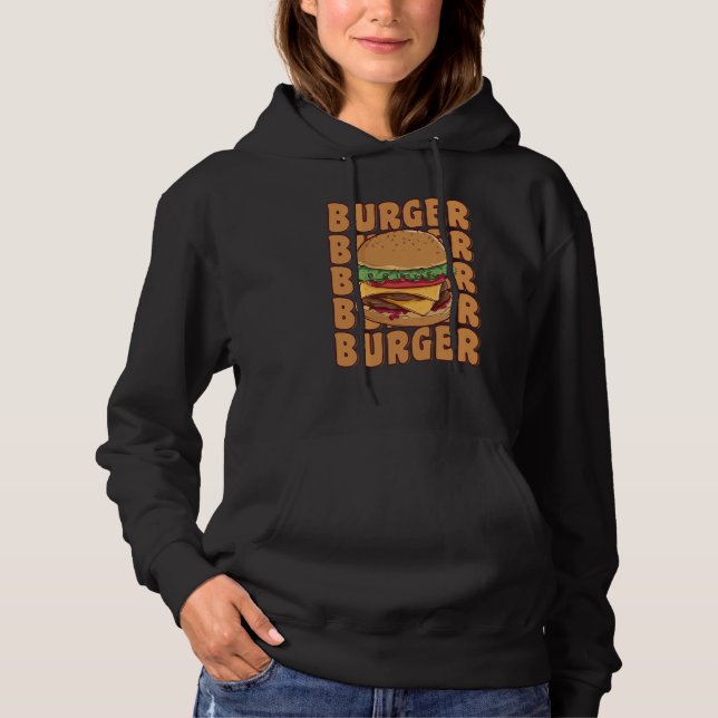 Pull À Capuche Hamburger groovy burger barbecue gourmand viande m (Devant)