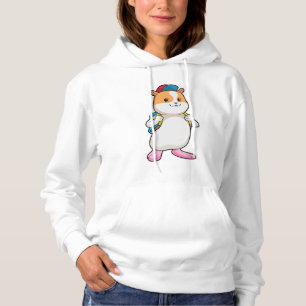 Pull À Capuche Hamster en tant qu'étudiant avec sac à dos et Casq