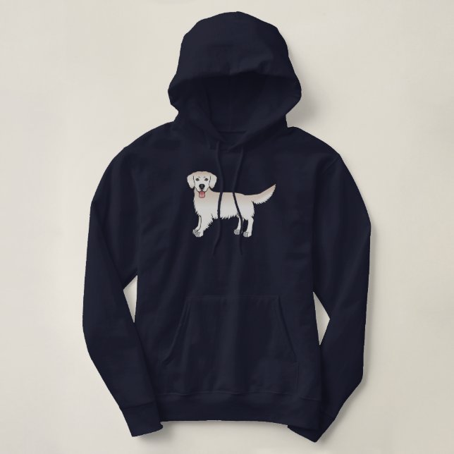 Pull À Capuche Happy English Cream Golden Retriever Cartoon Chien (Design devant)