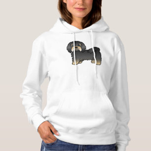 Pull À Capuche Havanais noir et feu Chien de dessin animé mignon