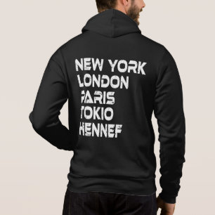 Pull À Capuche Hennef New York Tokyo Paris Hoodie