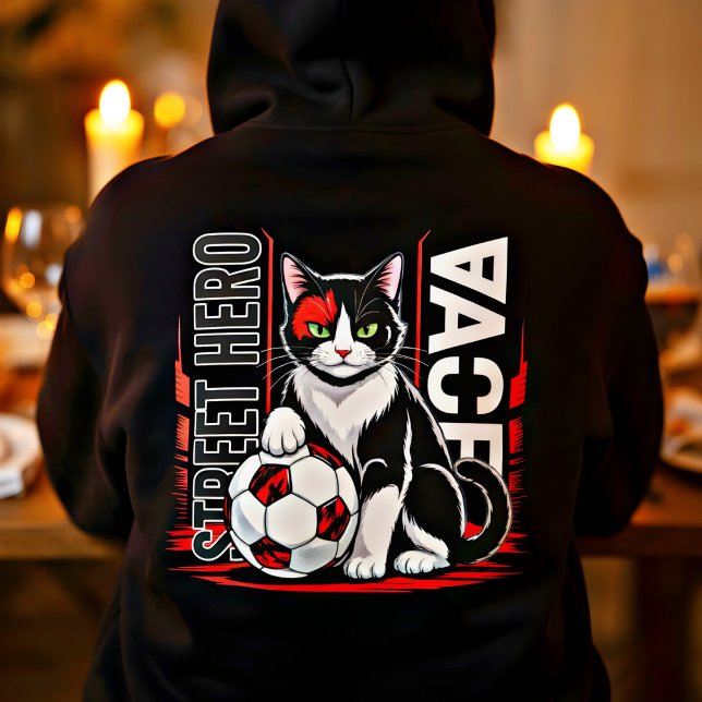 Pull À Capuche Héros de rue Chat de football – Cadeau drôle pour  (Créateur téléchargé)
