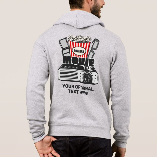 Pull À Capuche Heure du film de nom et de couleur personnalisée (Dos)
