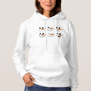 Pull À Capuche Hiver Snowman visage Noël Snowman costume T-Sh