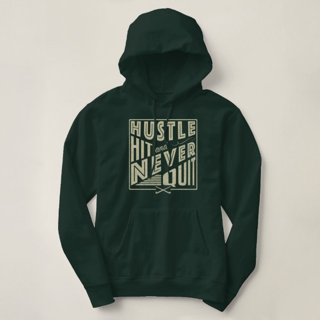 Pull À Capuche Hockey sur gazon, frapper et ne jamais cesser (Design devant)