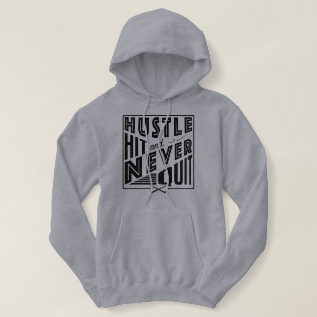 Pull À Capuche Hockey sur gazon, frapper et ne jamais cesser (Design devant)