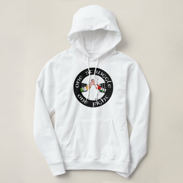 Pull À Capuche Homme drôle Irlande Palestine Un combat, un combat (Design devant)