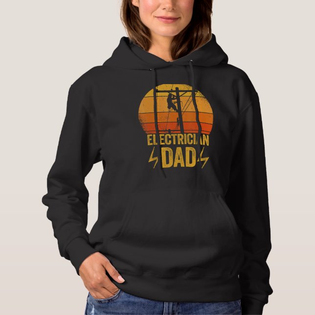 Pull À Capuche Homme Electricien Papa (Devant)