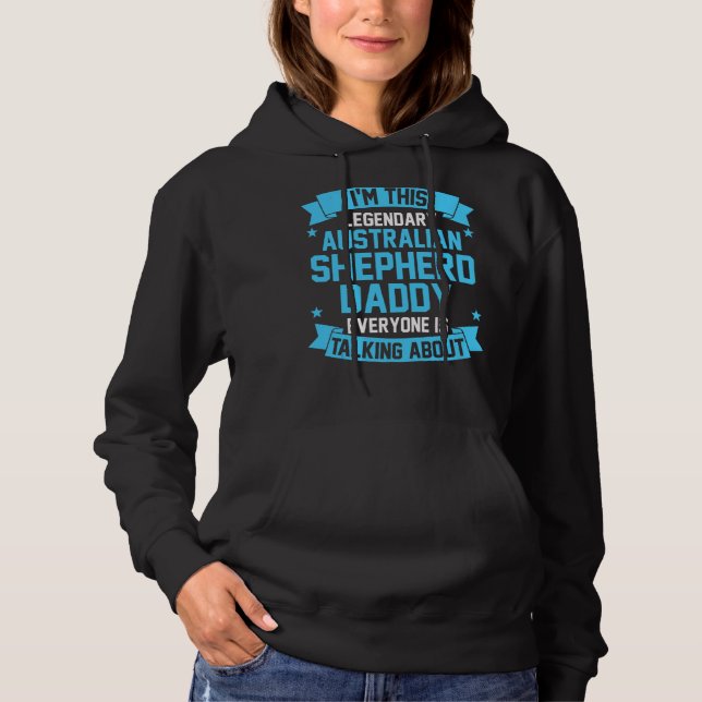 Pull À Capuche Hommes Australian Shepherd Papa (Devant)