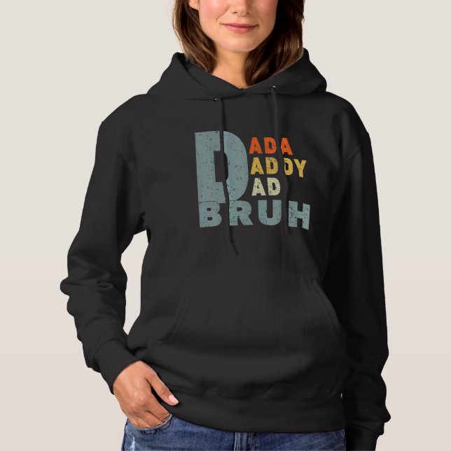 Pull À Capuche Hommes Dada Daddy Papa Papa Bruh Papa Retro Père (Devant)