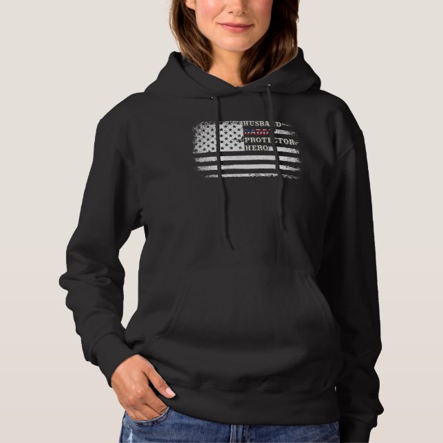 Pull À Capuche Hommes Fête des pères Mari Daddy Protecteur Héros  (Devant)
