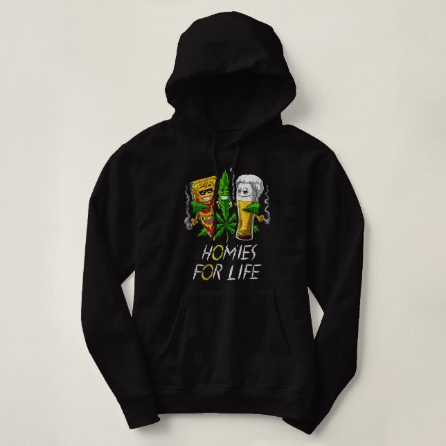 Pull À Capuche Hommes pour la vie Bière et les bourgeons de mauva (Design devant)