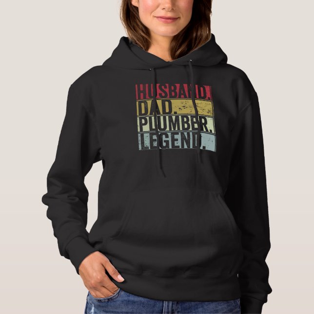 Pull À Capuche Hommes Retro Mari Papa Plumber Légende Pour Père (Devant)