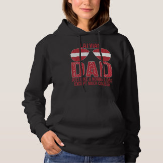 Pull À Capuche Hommes Vintage Lettonie Papa Lettonie Drapeau Lune