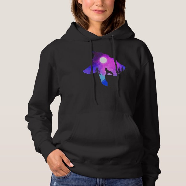 Pull À Capuche Howf Wolf Spirit Animal Moon Autochtone (Devant)