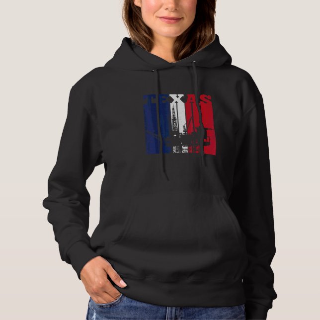 Pull À Capuche Huile Rig Texas Us Drapeau Huilfield Travailleur F (Devant)